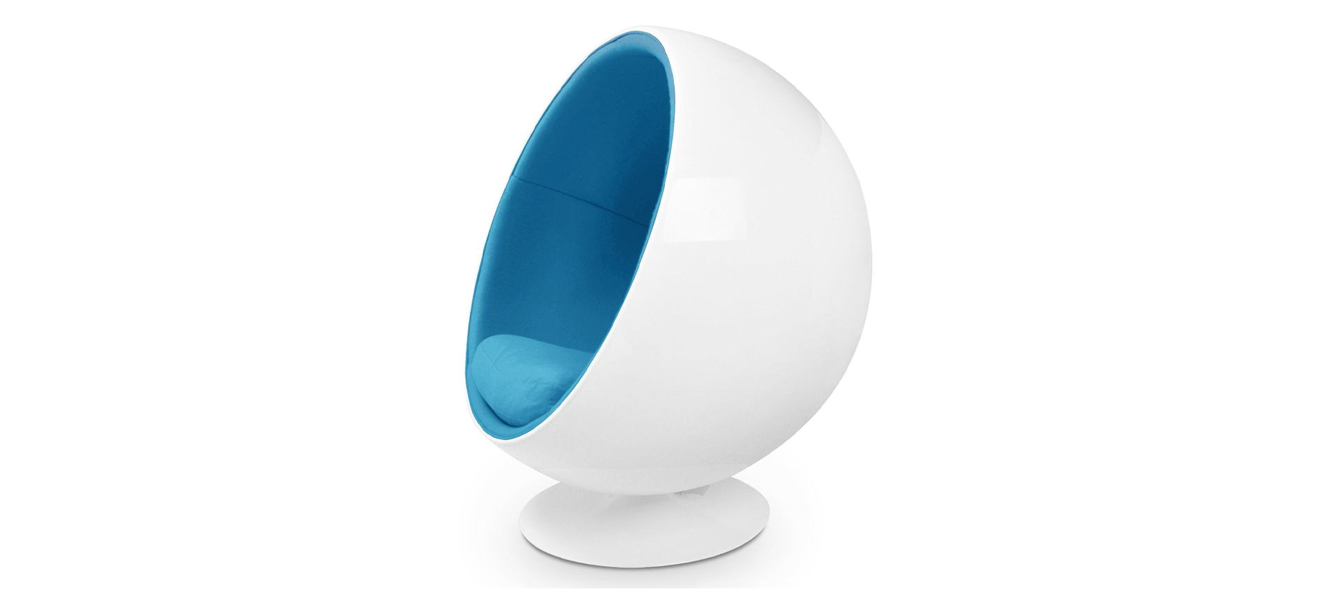 Ball Chair Moroccan Blue/White/Large image.