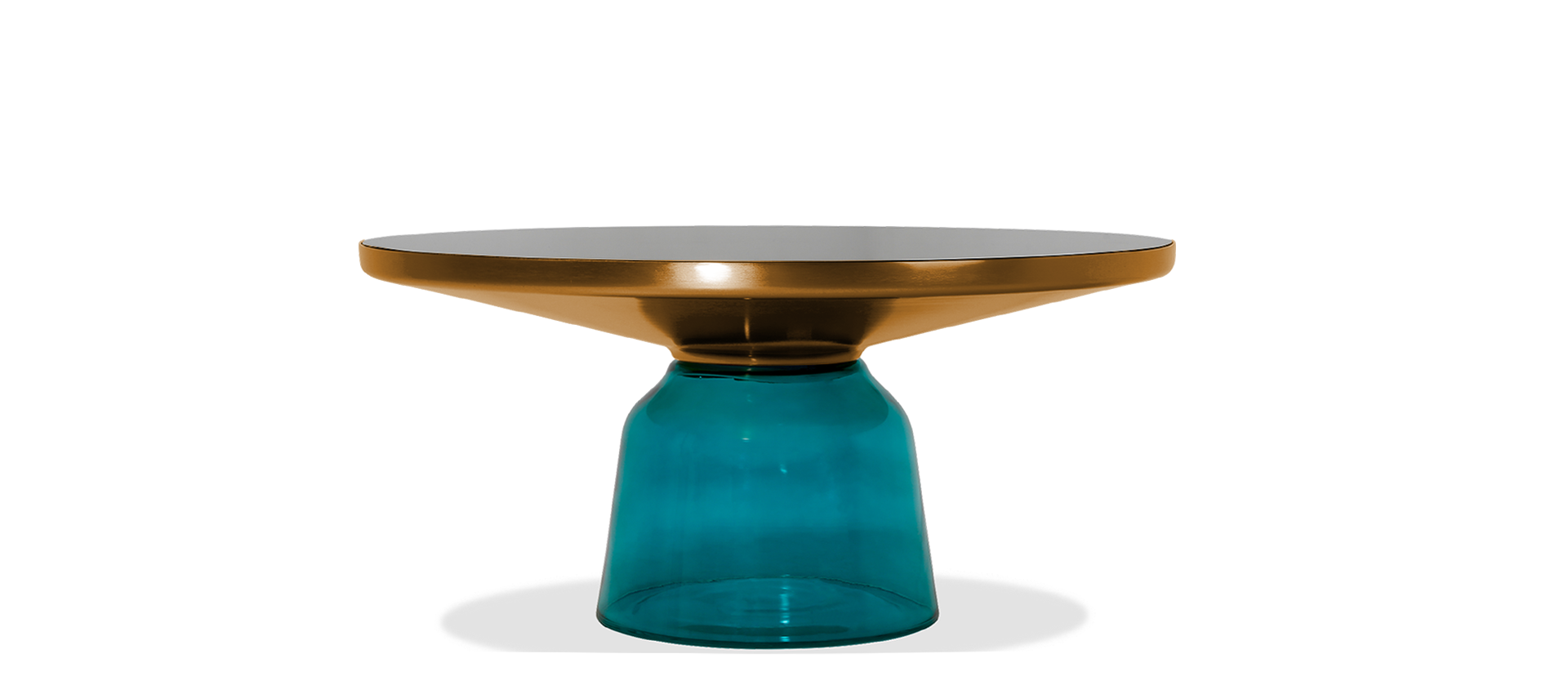 Bell Coffee Table - Large - Glass Turquoise image.