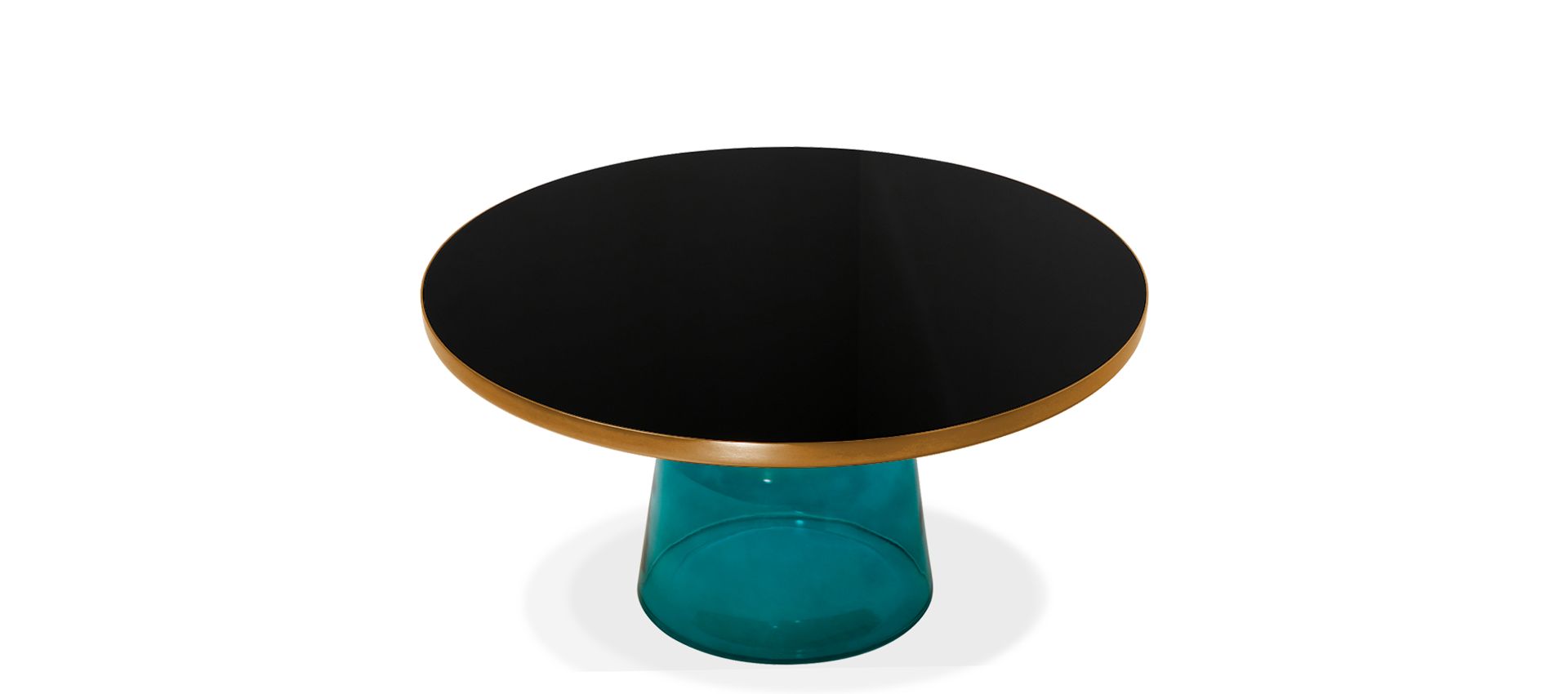 Bell Coffee Table - Large - Glass Turquoise image.