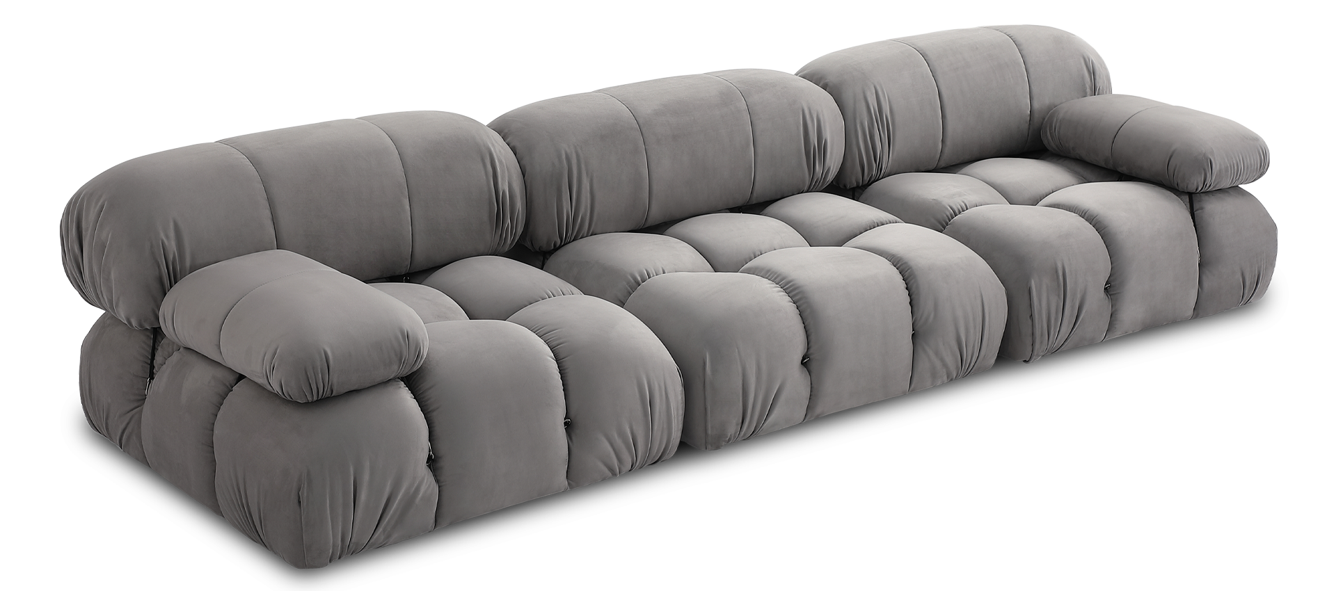 Camaleonda Style Corner Sofa - Left Armrest Light Grey Alcantara/Alcantara image.
