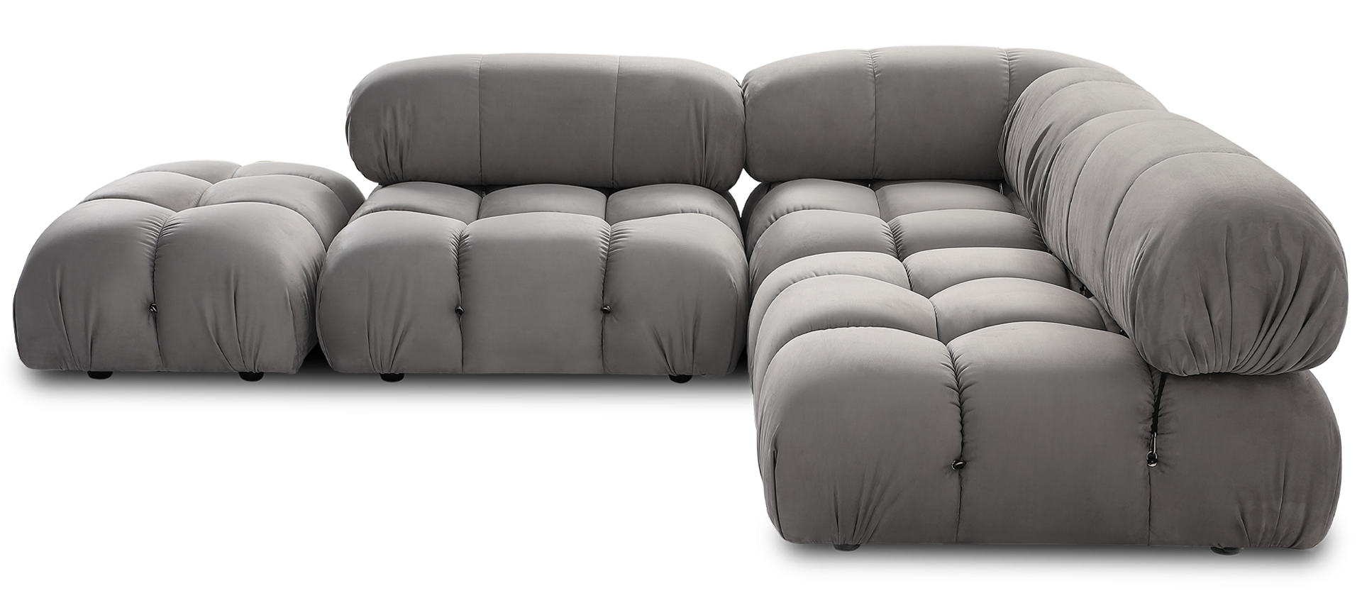 Camaleonda Style Corner Sofa - Left Armrest Light Grey Alcantara/Alcantara image.