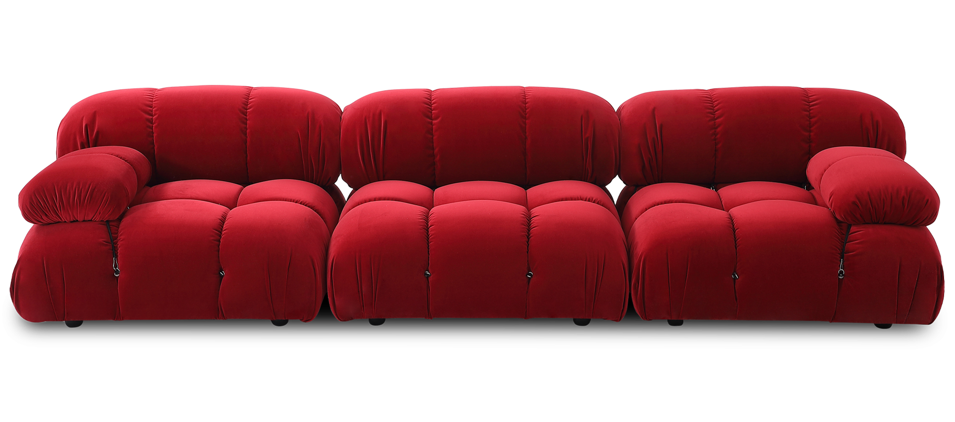Camaleonda Style Sofa Ottoman Dark Red Velvet/Velvet image.