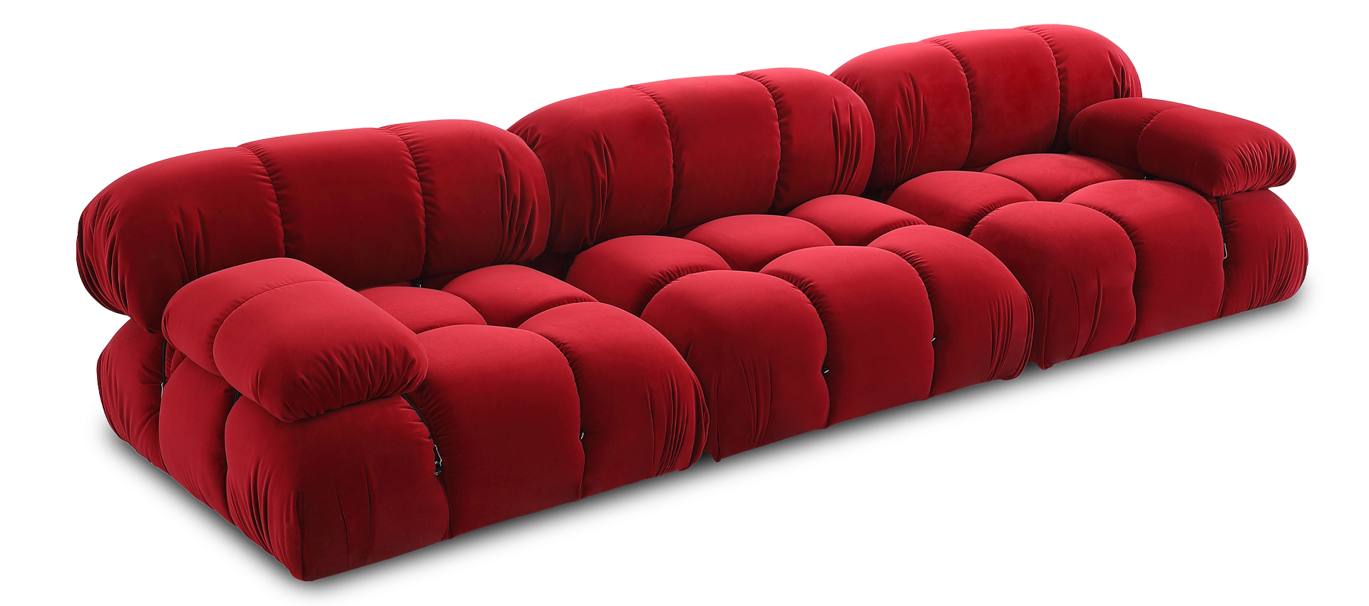 Camaleonda Style Sofa Ottoman Dark Red Velvet/Velvet image.