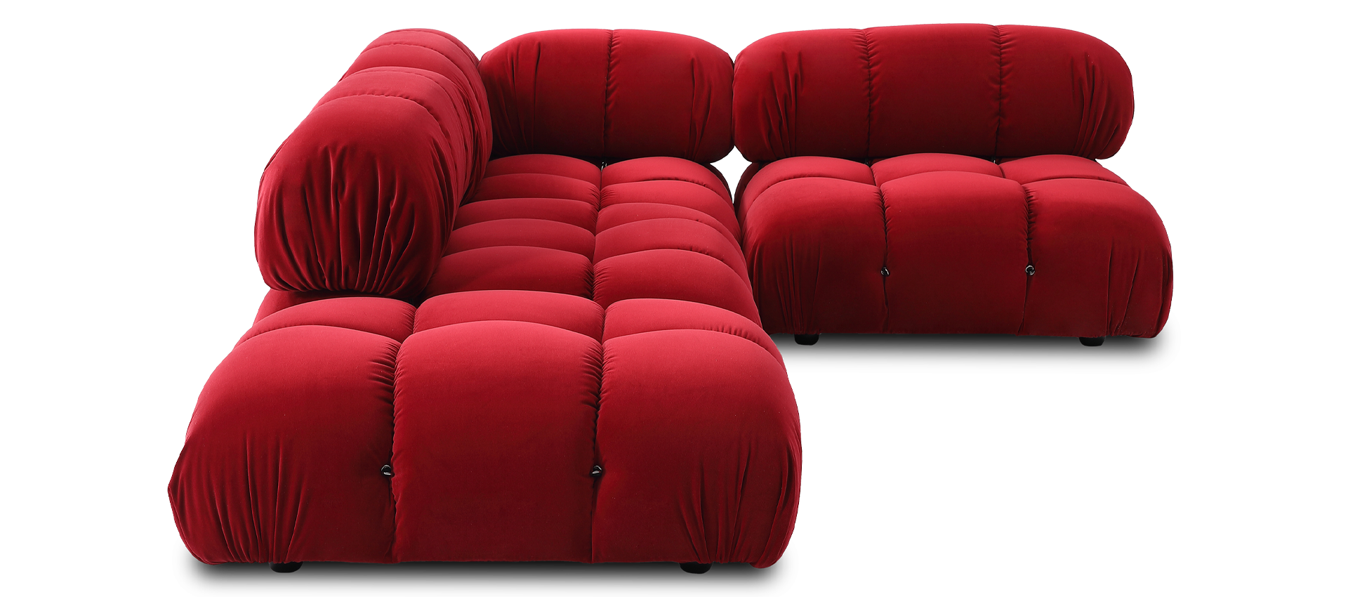 Camaleonda Style Sofa Ottoman Dark Red Velvet/Velvet image.