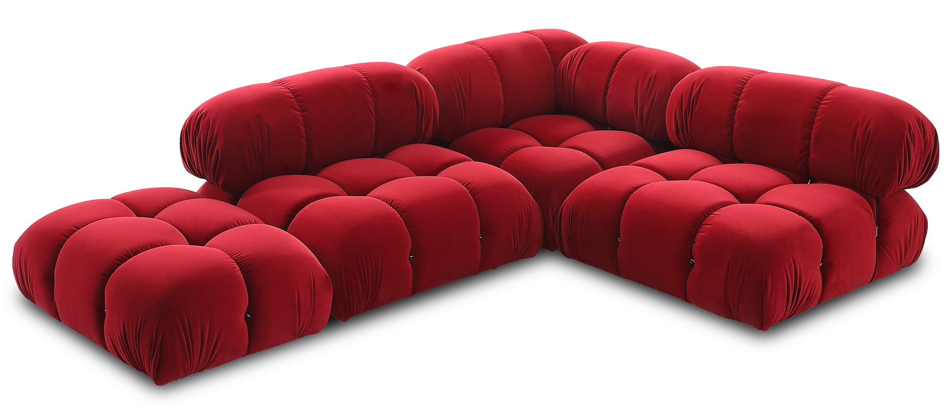 Camaleonda Style Sofa Ottoman Dark Red Velvet/Velvet image.