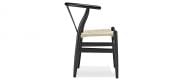 Wishbone Y Chair - CH24 - Black - Natural Cord