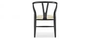 Wishbone Y Chair - CH24 - Black - Natural Cord