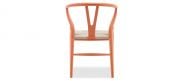 Wishbone (Y) Chair - CH24 - Orange - Natural Cord