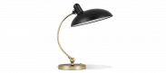 Kaiser Idell Style Table Lamp - Matt Black / Brass 6631T Luxus