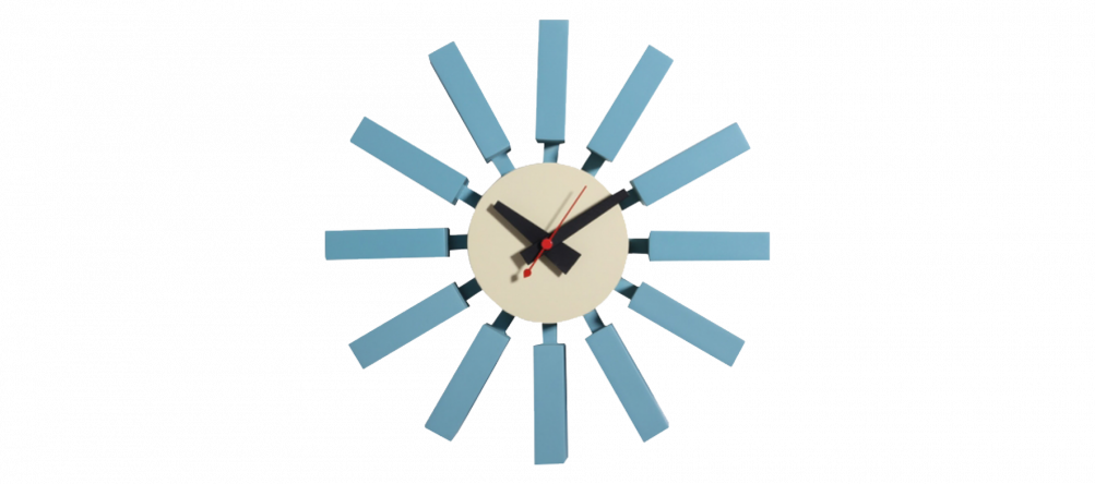 Blue Block Style Clock