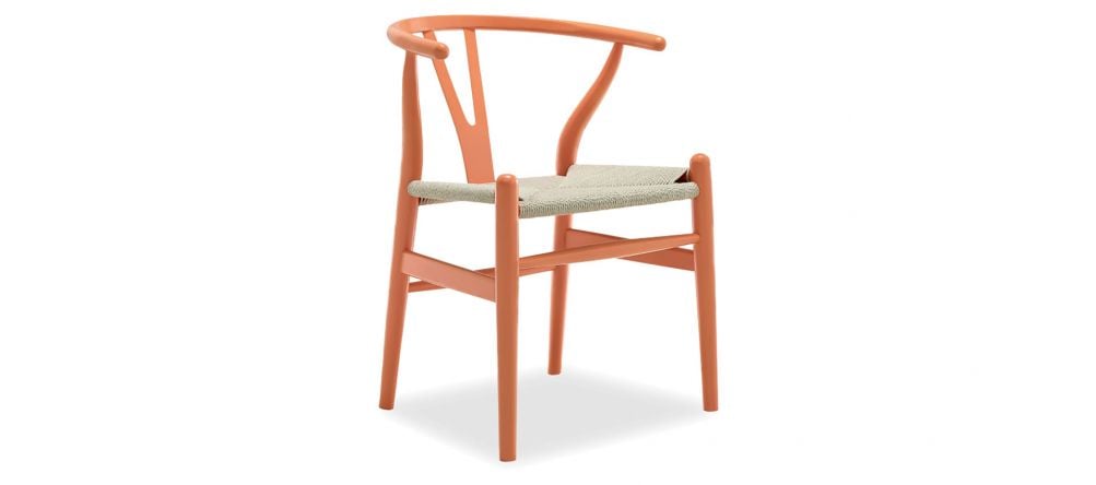 Wishbone (Y) Chair - CH24 - Orange - Natural Cord