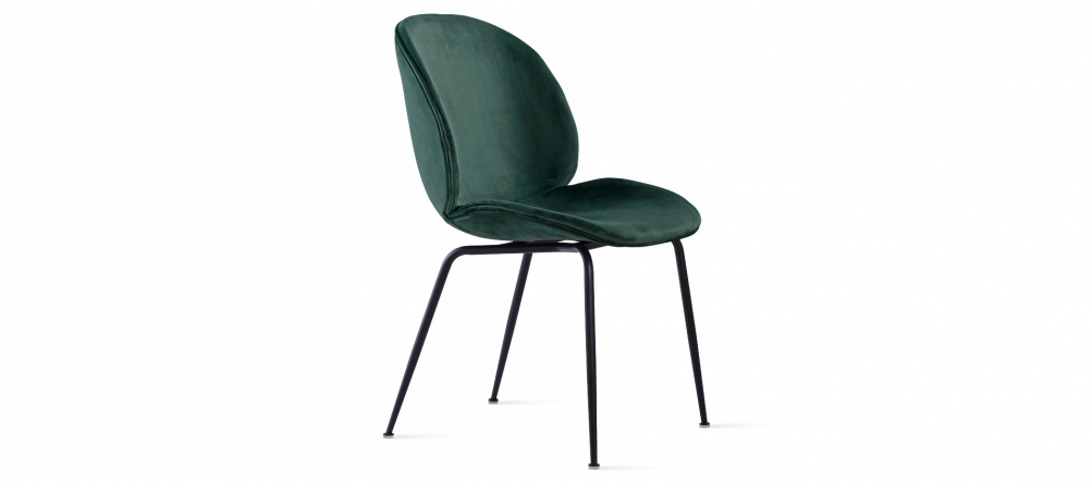Beetle Style Dining Chair - Full Upholstered Velvet