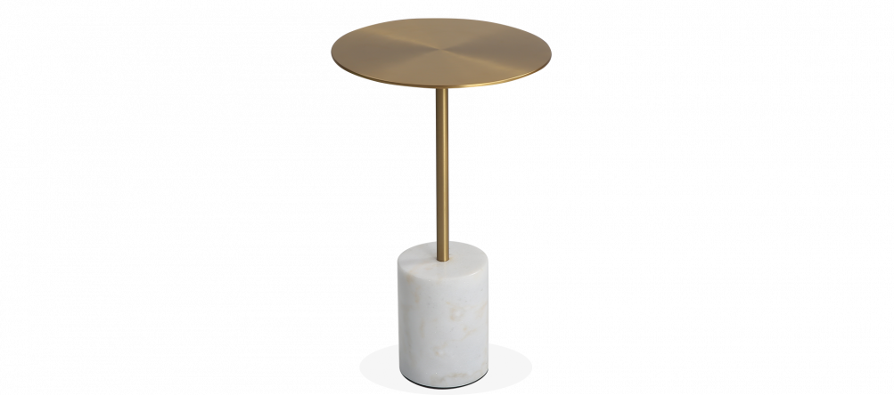 Calibre Coffee Table Medium - Brass - White Marble