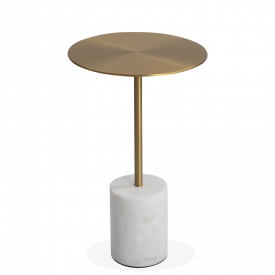 Calibre Coffee Table Medium - Brass - White Marble