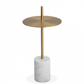 Calibre Coffee Table Small - Brass - White Marble