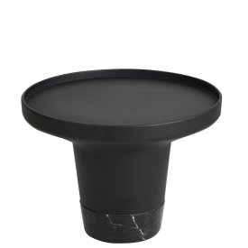 Poller Coffee Table - Black, Black Marble Base, Medium