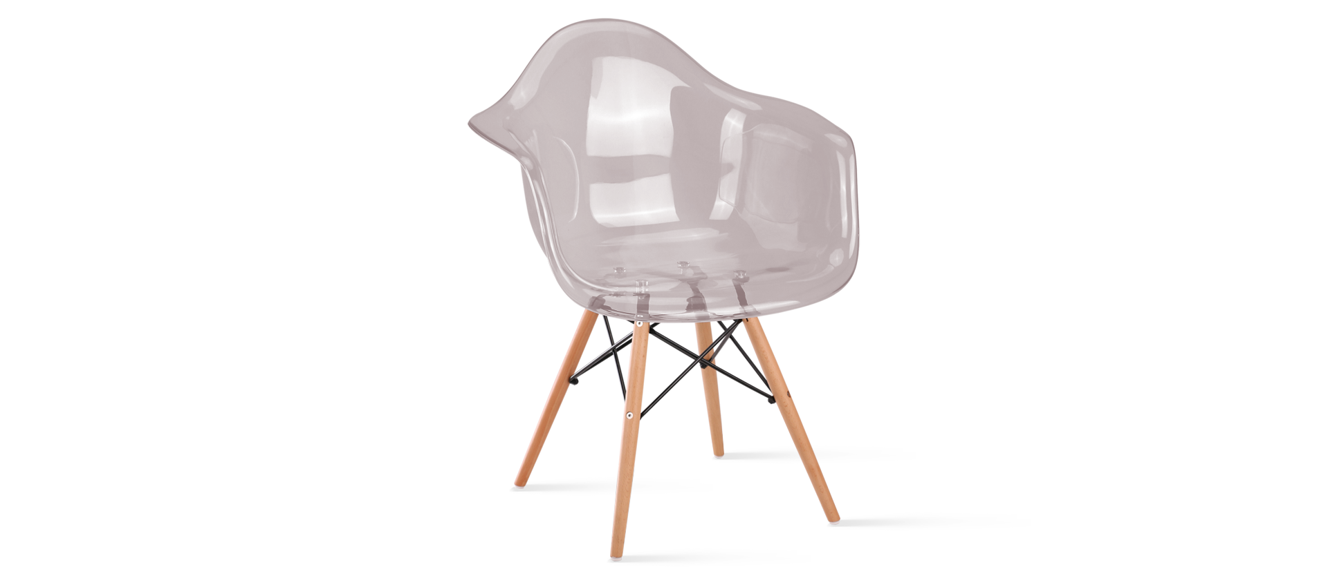 DAW Style Transparent Chair Mauve/Light Wood image.