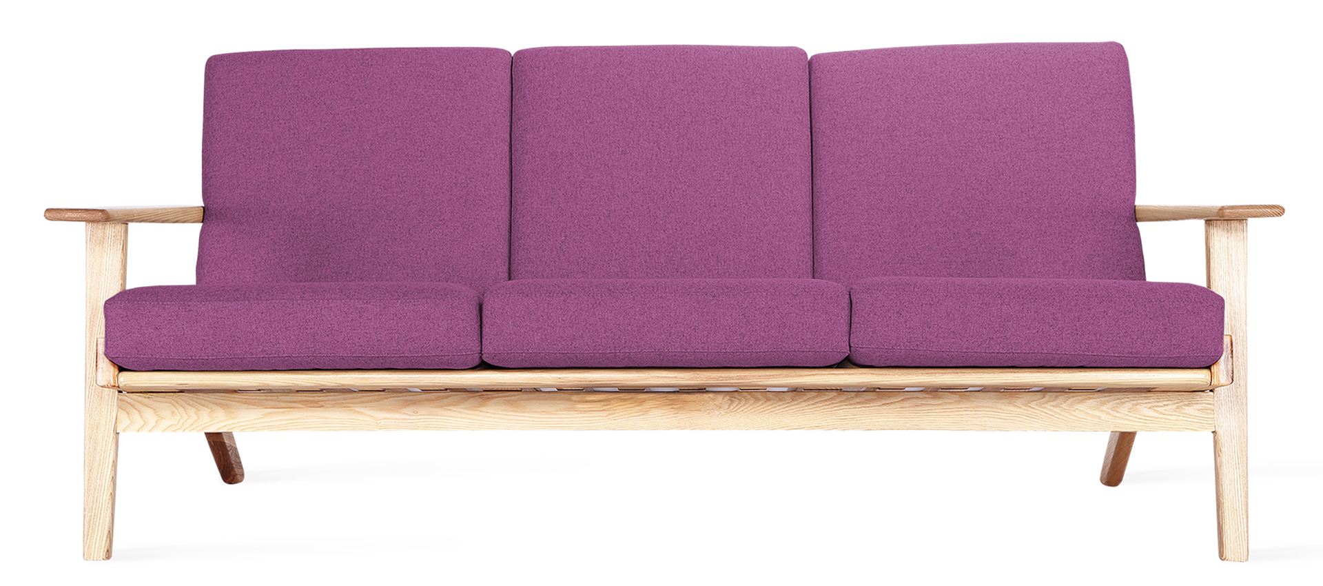 GE 290 Plank 3 Seater Sofa Purple/Ash Wood image.