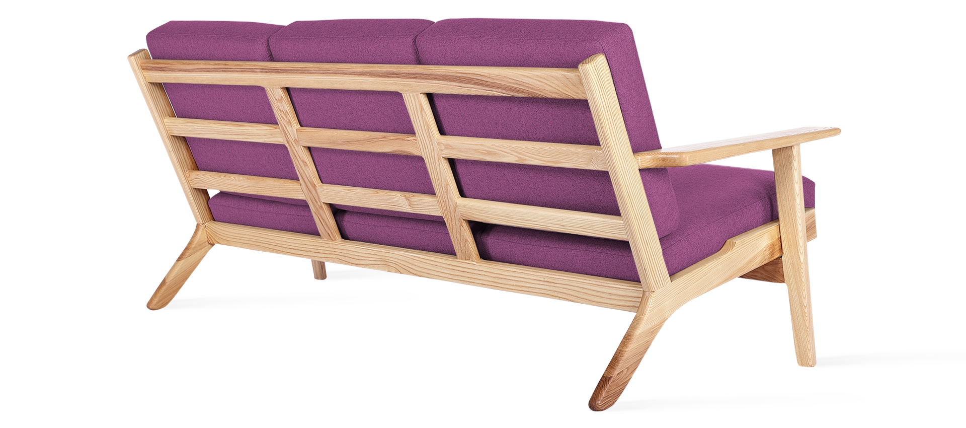 GE 290 Plank 3 Seater Sofa Purple/Ash Wood image.