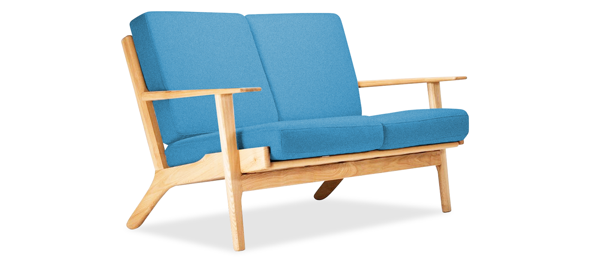 GE 290 Plank Loveseat 2 Seater Sofa Morocan Blue/Ash Wood image.