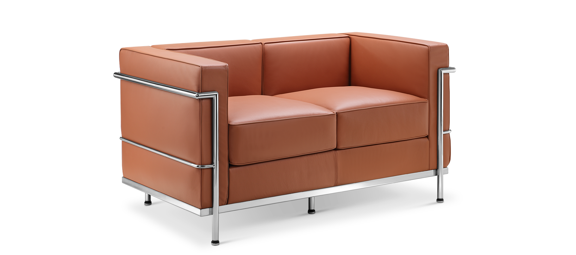LC2 Style 2 Seater Sofa Cognac image.