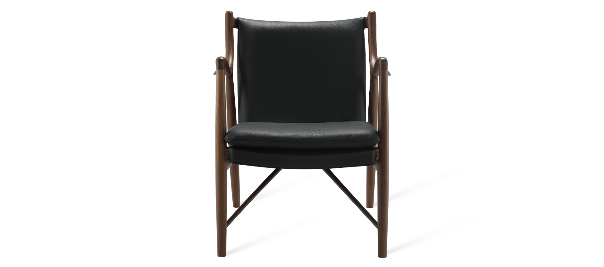 No. 45 Chair Black/Italian Leather/Walnut image.