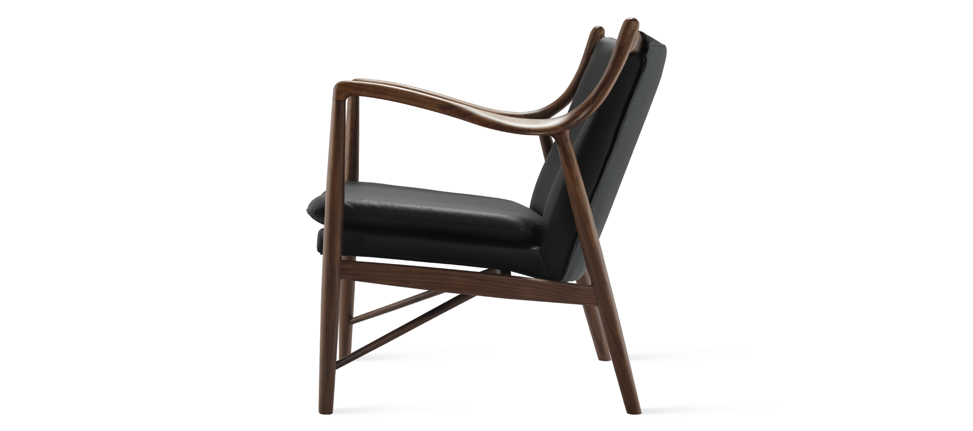 No. 45 Chair Black/Italian Leather/Walnut image.